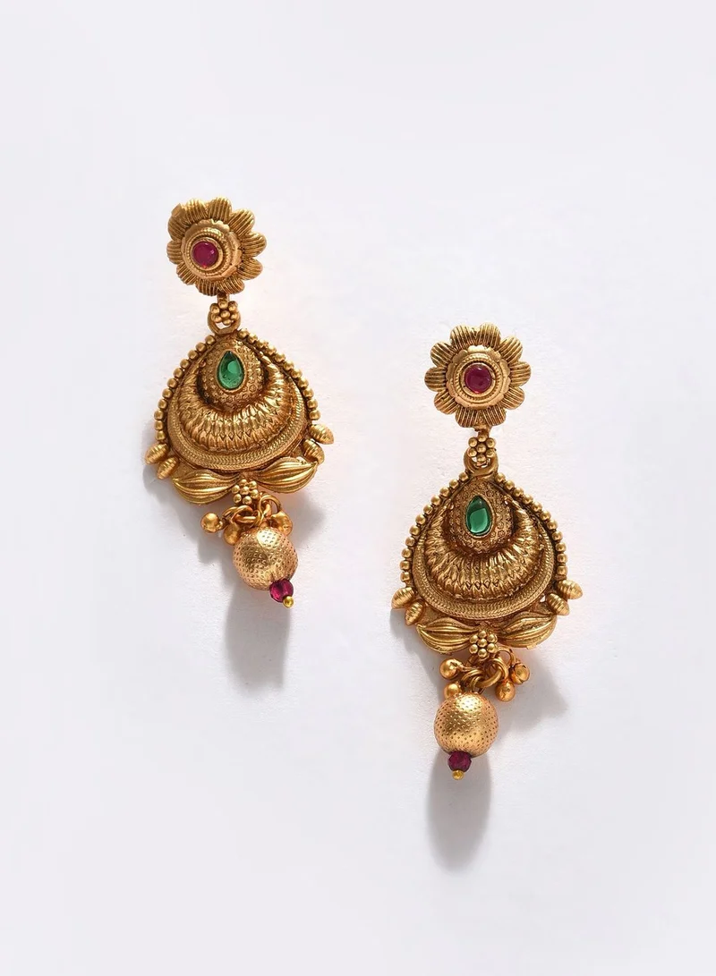 SOHI Gold Plated Designer Stone Necklace Set