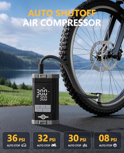 Aneson Tire Inflator Portable Air Compressor, 2X Fast Air Pump with Digital Gauge 150 PSI, Auto Shutoff for Roadside Inflation, Daily Car Care, Motorcycles, Bikes, and Sports Ball, One-Click Start - Image 3