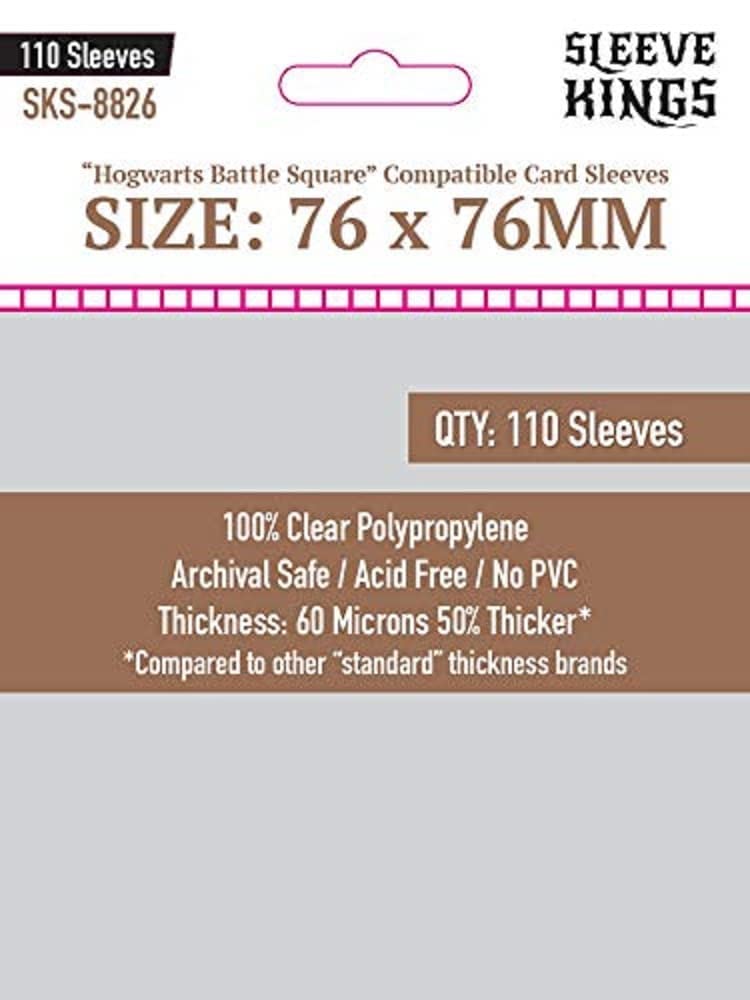 Premium Card Sleeves - Hogwarts Battle Square Compatible (76mm x 76mm) 110 Sleeves per Pack