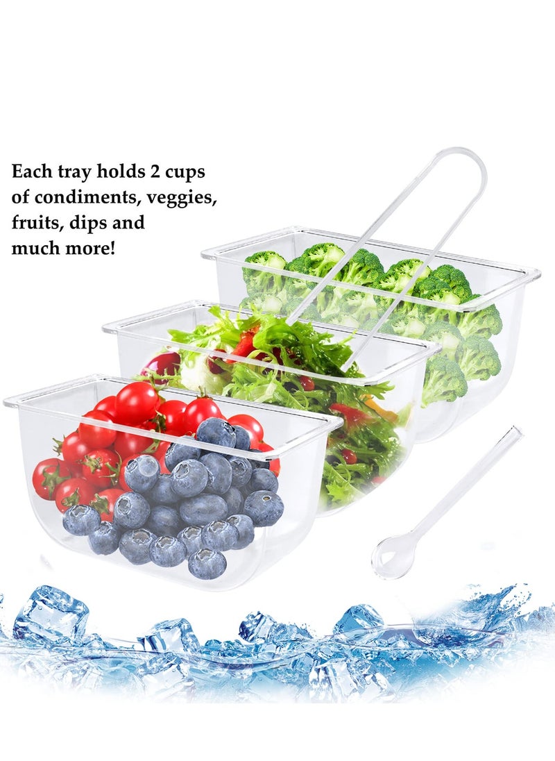 MIXDE - 5 Condiment Tray Server Ice Chilled Compartment Container Organizer with Hinged Lid Cooled Condiment Tray with Removable Dishes for Salad Fruit Cheese BBQ Picnic Outdoor Party Bar Supplies - Image 1