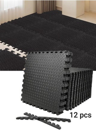 Gym Flooring Set, EVA Foam Exercise Mat Tiles with Borders, Protective Puzzle Floor Mats for Home Gym, Workout, Kids Play Area, 12 PCS - pzsku/ZE1E970F61F3ED63B2109Z/45/1746755900/3281226c-a137-4f51-abb2-d209b43ec8bf