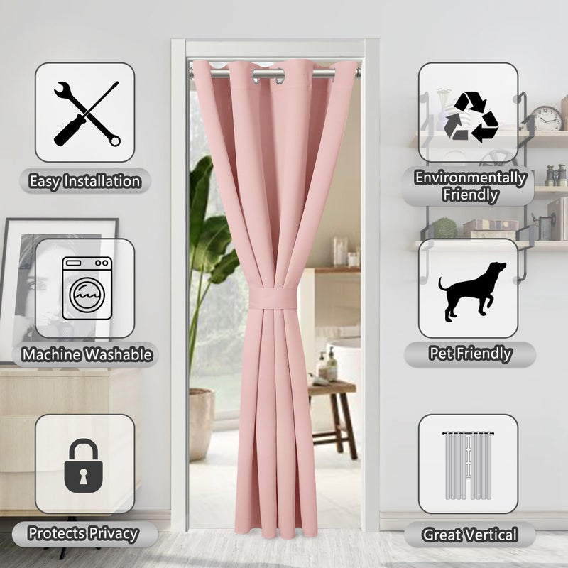 AOSKY الستائر الأبواب AOSKY لخصوصية المدخل الستائر Gromet Closet للازتاحة في غرفة النوم ستارة نافذة الإضاءة الإضاءة الحرارية لإسقاط غرفة المعيشة مجموعة واحدة من الألواح - Image 4