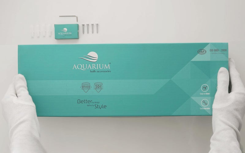 AQUARIUM Toothbrush Holder,Wall-Mounted Stainless Steel and Frosted Glass Toothbrush Tumbler Holder Black Toothbrush Tumbler Holder - Image 4