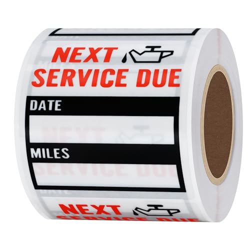 HYBSK 200pcs Transparent Oil Change/Service Reminder Stickers 2"x2" Premium Quality Clear PET Oil Change Stickers (Black) - Image 1