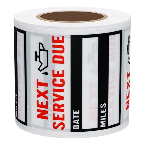 HYBSK 200pcs Transparent Oil Change/Service Reminder Stickers 2"x2" Premium Quality Clear PET Oil Change Stickers (Black) - Image 3