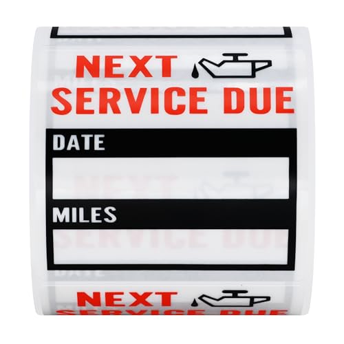 HYBSK 200pcs Transparent Oil Change/Service Reminder Stickers 2"x2" Premium Quality Clear PET Oil Change Stickers (Black) - Image 2