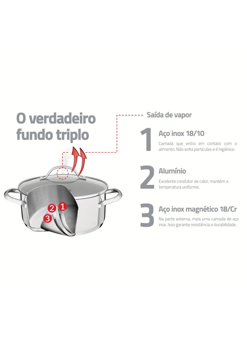 Since 1911,Made in Brazil- Una 24cm 7.7L Stainless Steel Stock Pot with Tri-ply Bottom - pzsku/ZE1E9854A072565A406B6Z/45/_/1734515873/7a1fda9b-fd2b-4ce7-aa04-51c24fce64f0