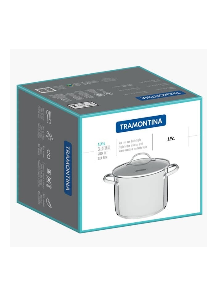 TRAMONTINA Since 1911,Made in Brazil- Una 24cm 7.7L Stainless Steel Stock Pot with Tri-ply Bottom - Image 3