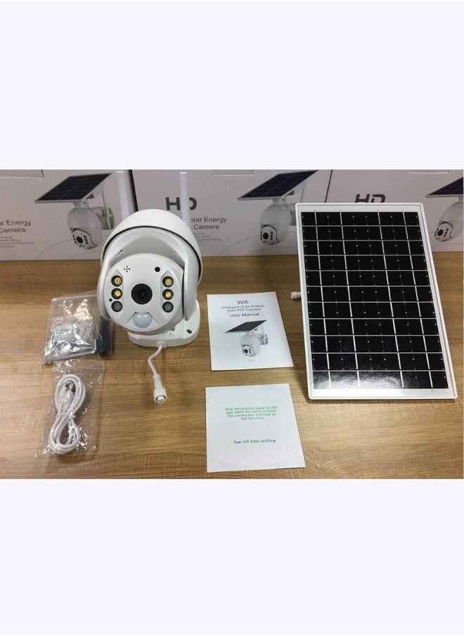 ماركة غير محددة - 4G LTE كاميرا أمان IP لبطاقة SIM (8 ميجابكسل) كاميرا CCTV خارجية 1080P للرؤية الليلية ، PTZ ، مستشعر مزدوج للرؤية الليلية بالأشعة، كشف الحركة ، نظام كاميرا مراقبة إمالة مع لوحة شمسية - Image 1