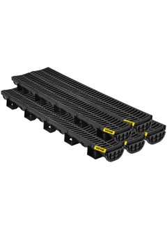 VEVOR Vevor Trench Drain System  Channel Drain With Plastic Grate  5.7X3.1-Inch Hdpe Drainage Trench  Black Plastic Garage Floor Drain  5X39 Trench Drain Grate  With 5 End Caps  For Garden  Driveway-5 Pack  - Image 5