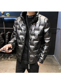 Generic Winter Padded Jacket Men Korean Trendy Thickened Casual Collar Black  - Image 5
