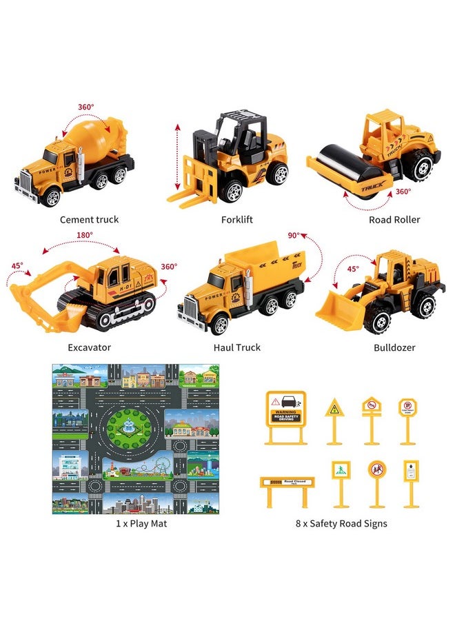 TEMI Toddler Toys for 3-9 Years Old Boys, Construction Toys Car Transport Vehicle W/Play Mat, Die-cast Alloy Engineering Vehicle Gifts for Age 3 4 5 6 Kids Child Boys Girls Birthday Party Favor  - Image 5