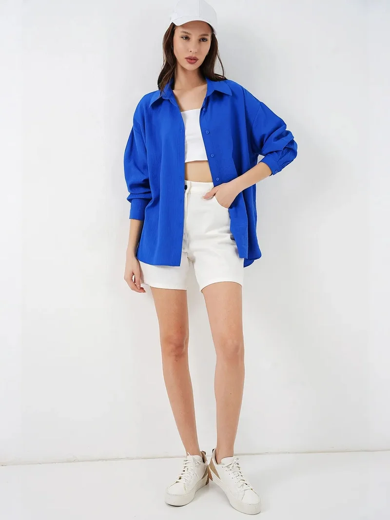 بيغ دارت BDART Oversized Long-Sleeve Button-Up Shirt