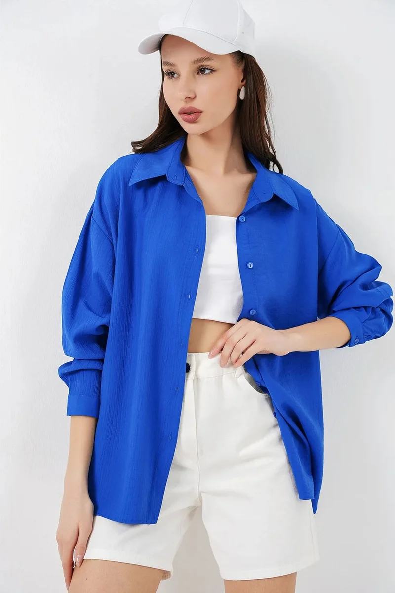 بيغ دارت BDART Oversized Long-Sleeve Button-Up Shirt