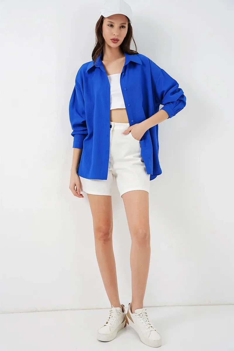 بيغ دارت BDART Oversized Long-Sleeve Button-Up Shirt