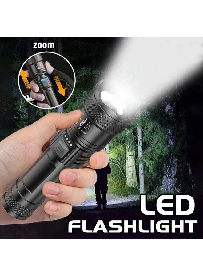 USB C Rechargeable Zoomable LED Flashlight Turbo Mode Portable Handheld Torch - Image 3