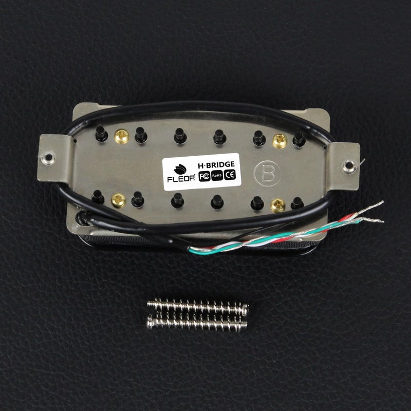 FLEOR Bridge Pickup Ceramic Double Coil Humbucker Pickups for Electric Guitar Pickup-Black - Image 4