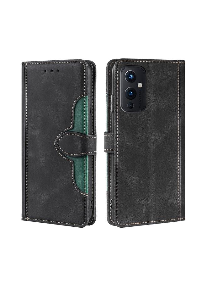 اس-توب جراب لهاتف OnePlus 9 مصنوع من الجلد بتصميم قبعة من القش ومشبك مغناطيسي من الجلد - Image 1
