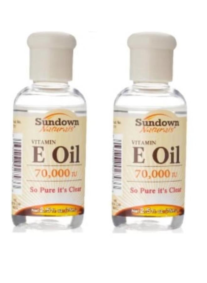 sundown Naturals 2 pieces Vitamin E oil for skin 70,000 IU size 75x2ml - Image 1