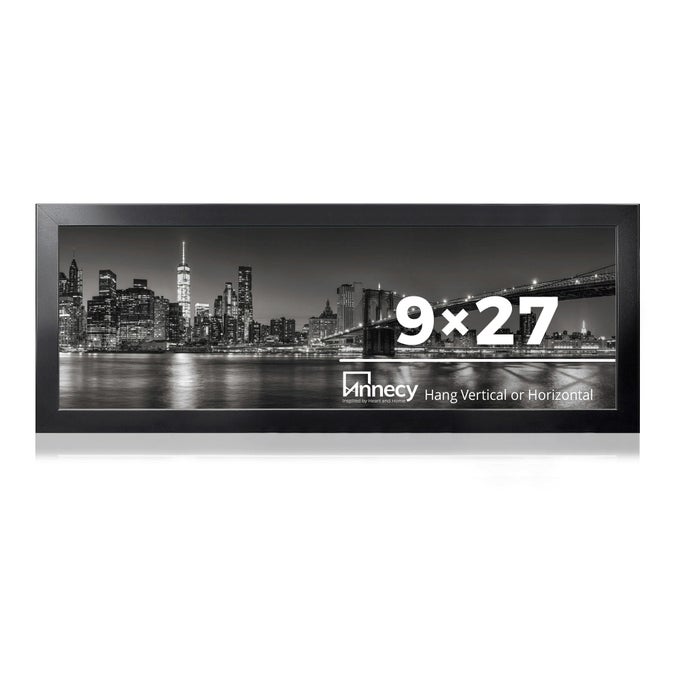 9X27 PICTURE FRAME BLACK1 PACK PANORAMIC PICTURE FRAME FOR WALL DECORATION CLASSIC BLACK MINIMALIST STYLE SUITABLE FOR DECORATING HOUSES OFFICES HOTELS