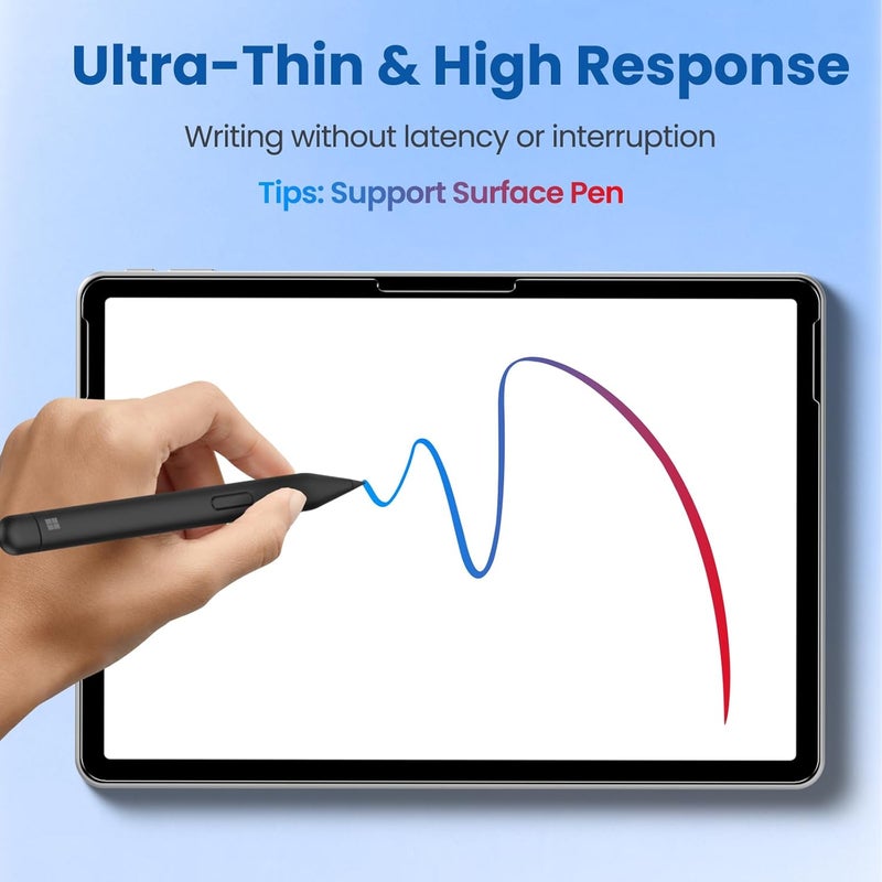 MoKo 2 Pack Screen Protector for New Microsoft Surface Pro 12 inch 2025, 9H Tempered Glass Film Guard for Surface Pro 12-inch, Support Surface Pen & Case Friendly & Touch Sensitive - Image 3