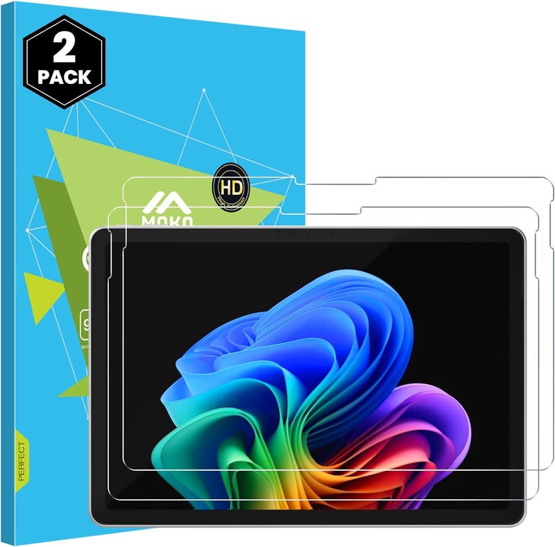 MoKo 2 Pack Screen Protector for New Microsoft Surface Pro 12 inch 2025, 9H Tempered Glass Film Guard for Surface Pro 12-inch, Support Surface Pen & Case Friendly & Touch Sensitive - Image 1