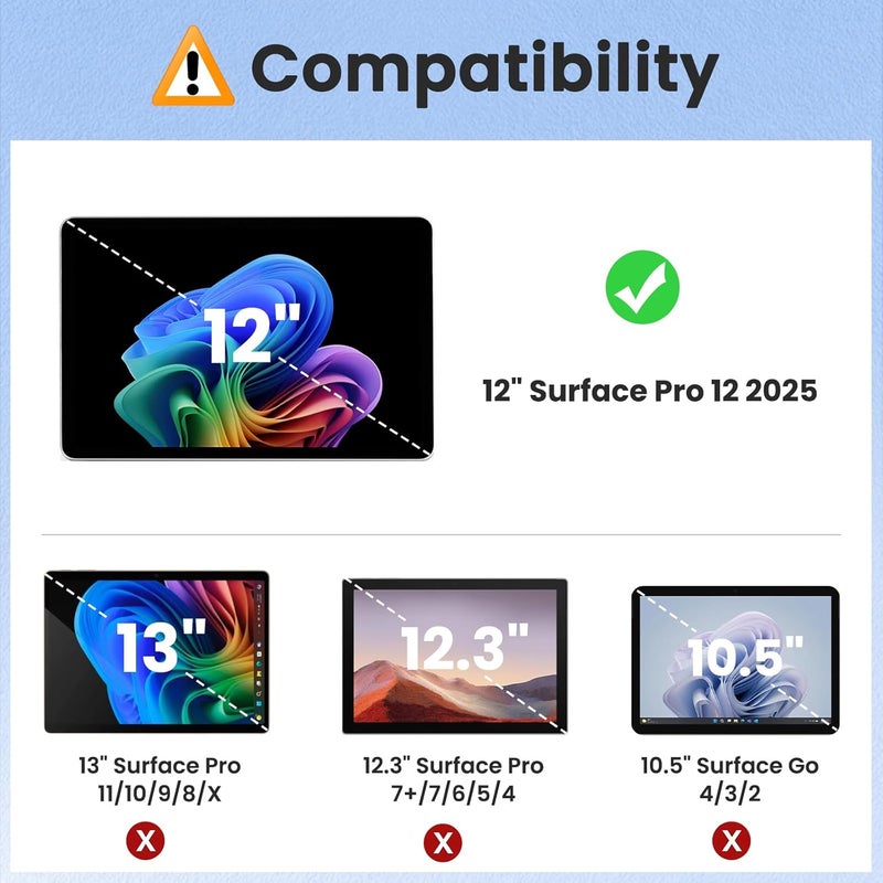 MoKo 2 Pack Screen Protector for New Microsoft Surface Pro 12 inch 2025, 9H Tempered Glass Film Guard for Surface Pro 12-inch, Support Surface Pen & Case Friendly & Touch Sensitive - Image 2