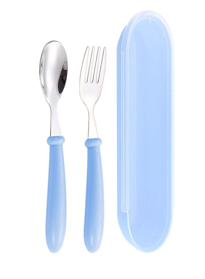 Toddler Utensils Stainless Steel Fork and Spoon Safe Baby Silverware Set - Image 1