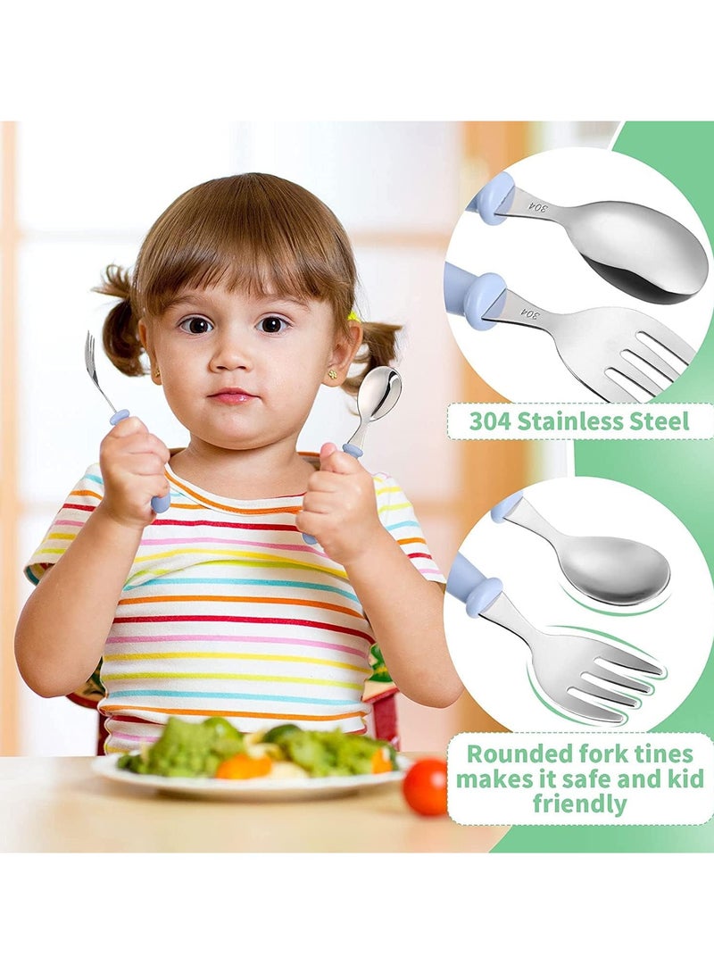 Toddler Utensils Stainless Steel Fork and Spoon Safe Baby Silverware Set - Image 2