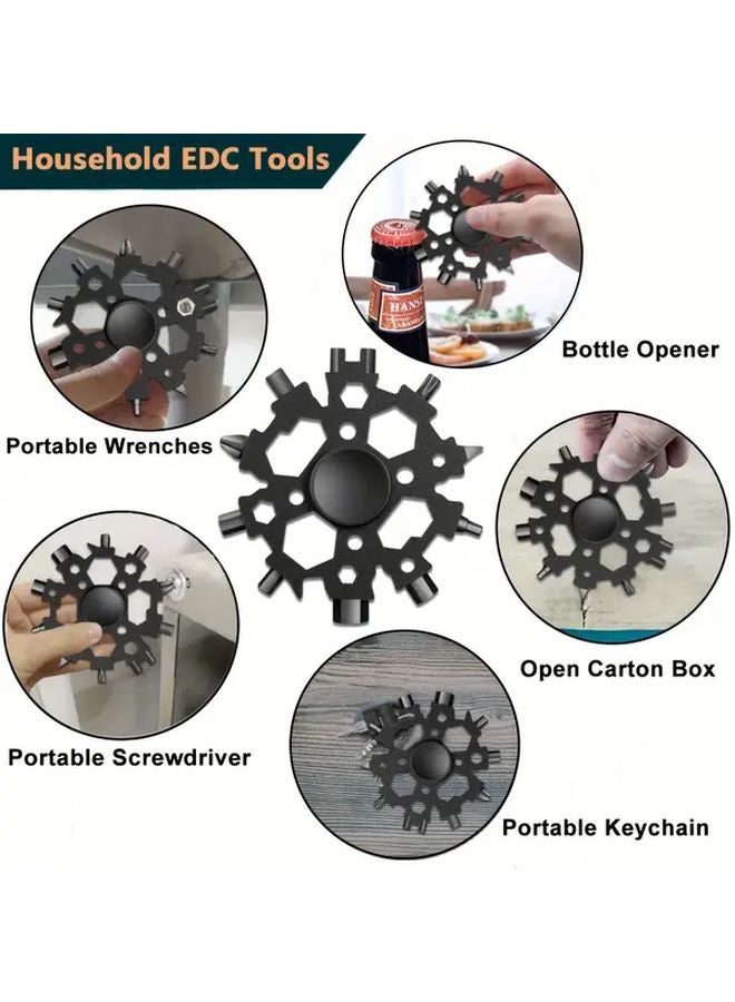 23 In 1 Black Snowflake Multi Tool With Screwdriver And Wrench Gift For Men - Image 5