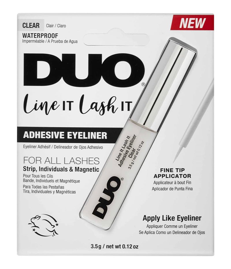 DUO Line It Lash It Adhesive Eyeliner Clear Waterproof LongLasting Lash Glue Liner for Strip Magnetic Lashes 012 oz