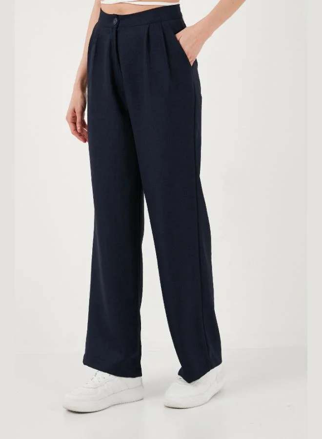 ليلا بنطلون نسائي واسع الساق بخصر عالٍ وقصة مريحة من قطن ليلا