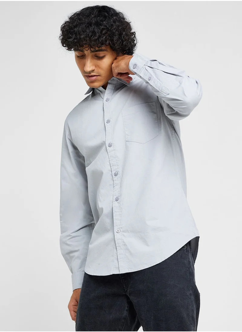 Seventy Five Pure Cotton Casual Double Pocket Shirt