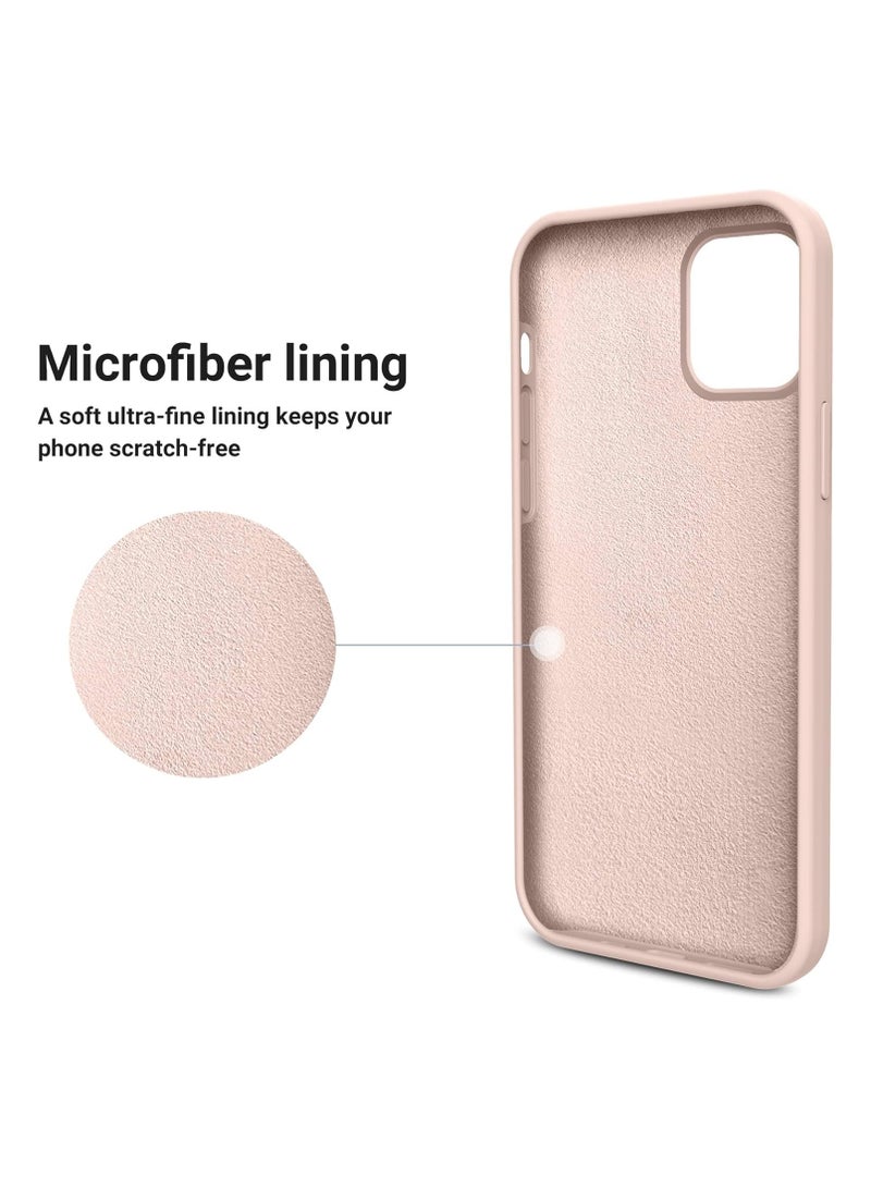 Compatible with iPhone 14 Pro Max Case 6.7 Inch Slim Liquid Silicone 4 Layers Soft Gel Rubber Shockproof Protective Phone Case with Anti Scratch Microfiber Lining (Pink Sand) - Image 5