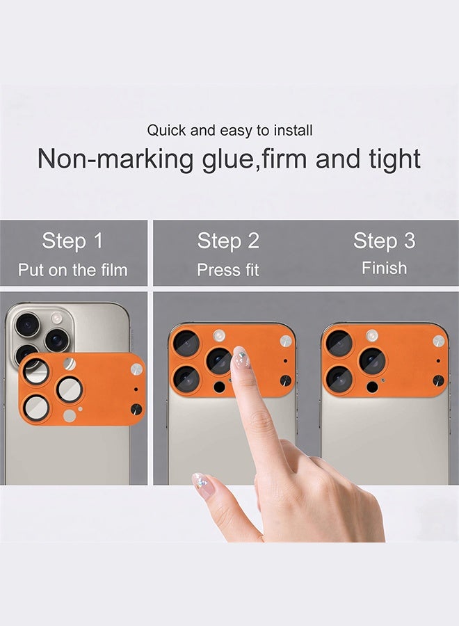 CATANES Camera Lens Protector for iPhone 15 Pro Max and 16 Pro Max - Imitates the Appearance of iPhone 17 Pro Max for a Stylish Upgrade - Cosmic Orange - Image 2