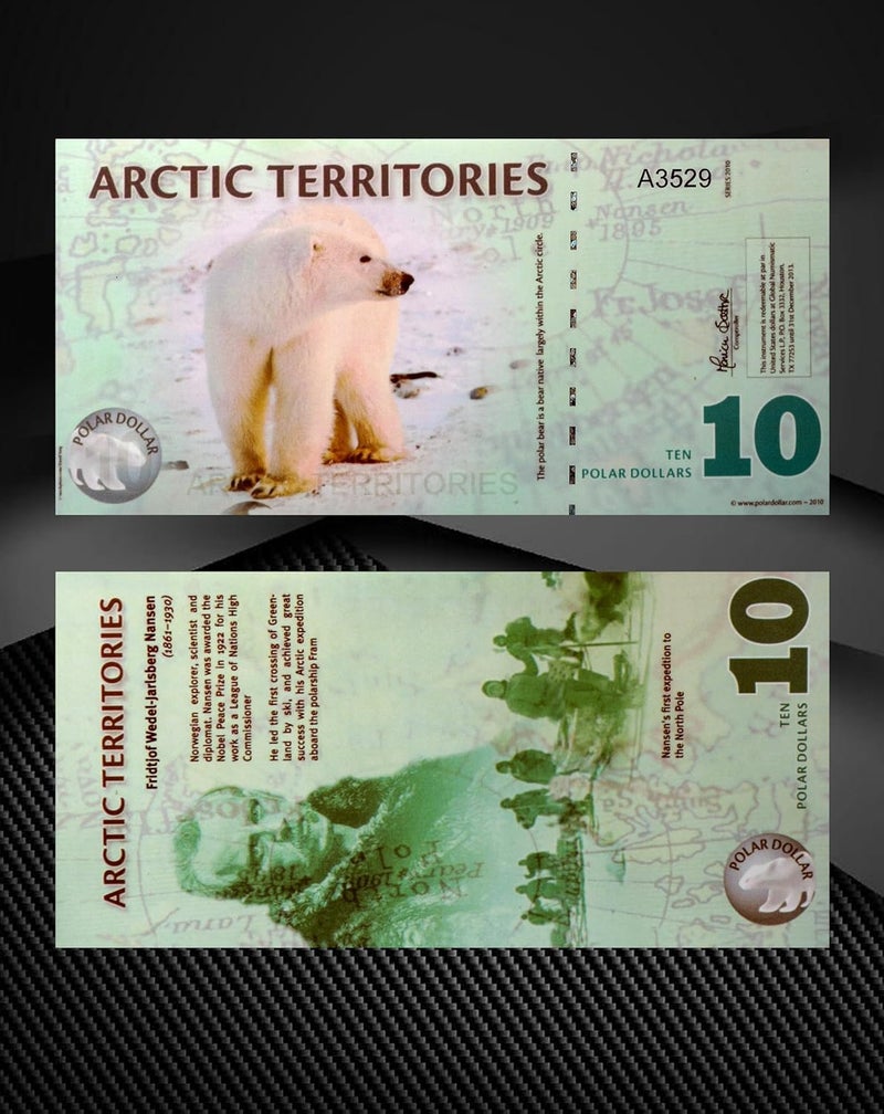 Arunrajsofia Store Fantasy Money of Arctic Territories for Collection (10 Polar Dollars) - Image 3