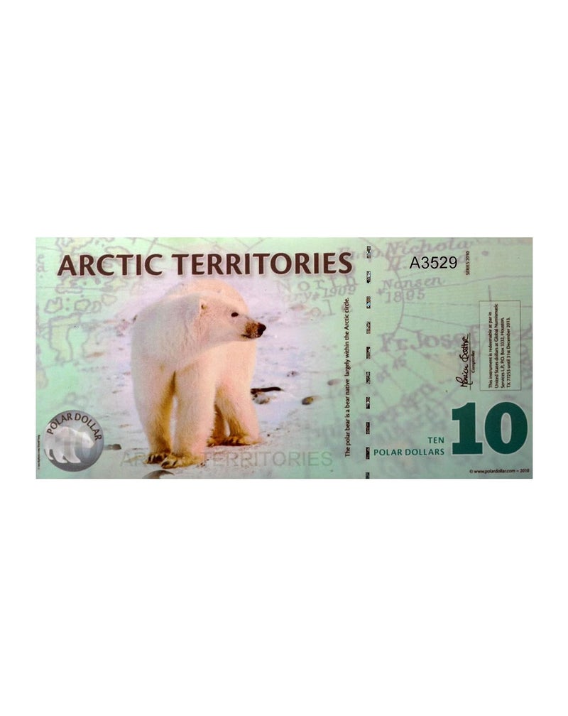 Arunrajsofia Store Fantasy Money of Arctic Territories for Collection (10 Polar Dollars) - Image 1