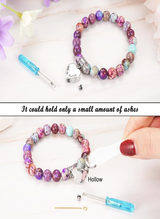 XIUDA Heart Cremation Memorial Urn Bracelet 316L Stainless Steel Keepsake Jewelry Urn Bracelet for Ashes for Women-With Me Always - Image 4