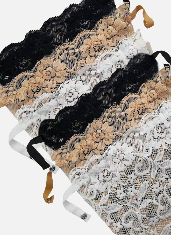 FIMS حزمة FIMS للنساء من 6 قطع من قماش الدانتيل لتغطية الصدر القابل للتثبيت - Image 3