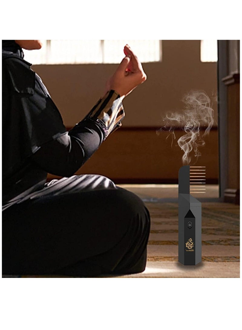 New Smart 2 in 1 Rechargeable Handheld Hair Incense Burner with Comb - Image 4