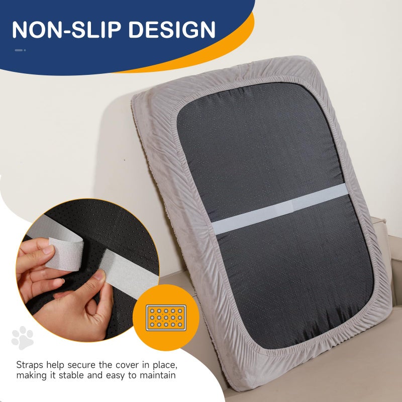 Sunsleek Dog Bed Covers Replacement Washable, Waterproof Dog Sofa Cover Ultra Soft Plush, Quilted, Pet Bed Cover for Cat, Cover Only (Grey, 35.0" L x 23.0" W x 6.5" Th) - Image 5