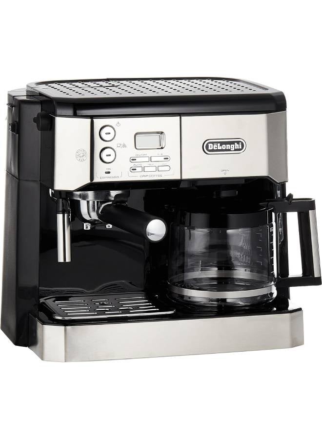 De'Longhi Combi Coffee Machine, Traditional Pump Espresso and Filter Coffee, 1.25 Liter, BCO431.S, Black and Stainless Steel 1.25 L 1750 W BCO431.S Silver