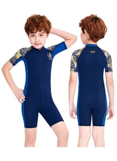 RedMapleTEK New Kids One Piece Swimsuit Short Sleeve Sun Protection Breathable Quick Dry Comfortable Diving Surfing Swimwear  - Image 2
