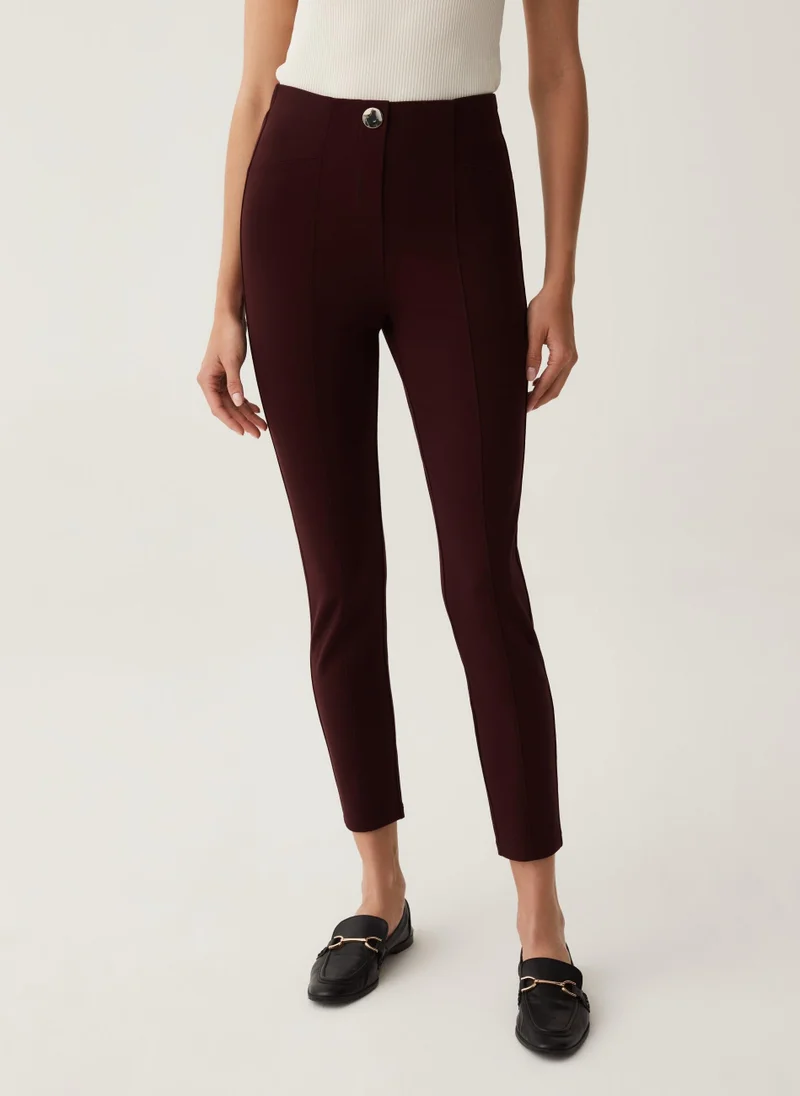 او في اس Stretch leggings with button