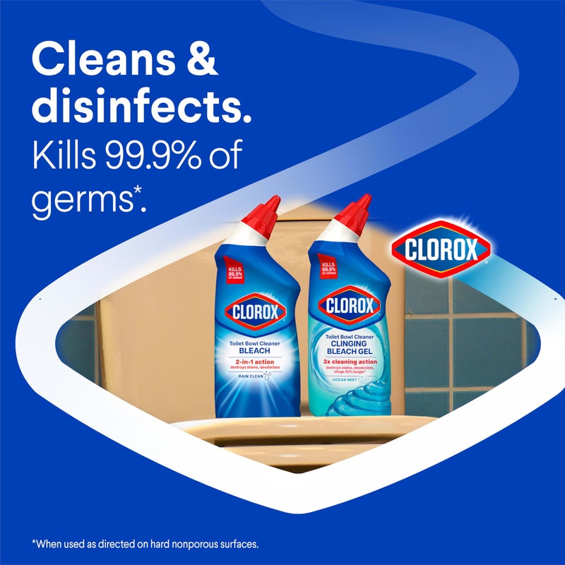 Clorox Toilet Bowl Cleaner Bleach, Rain Clean, 24 Fluid Ounces, Pack of 2 (Package May Vary) - Image 3