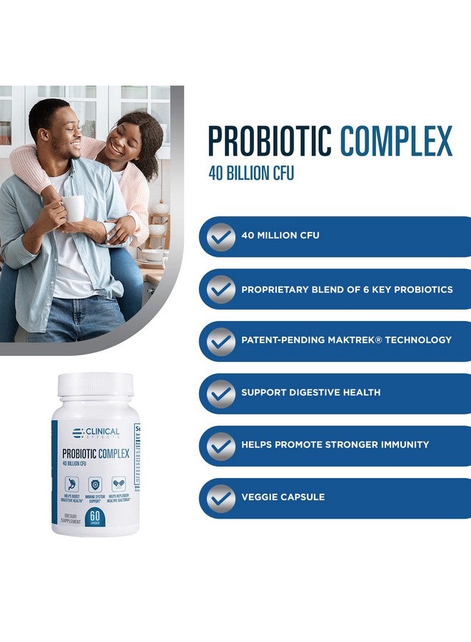 Clinical Effects Probiotic Complex - Gut Health Probiotics for Women and Men - 6 Key Organic Probiotic Strains to Support Digestion and Overall Health - 60 Veggie Probiotic Capsules - Made in The USA - Image 4