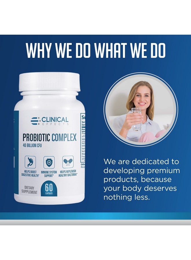 Clinical Effects Probiotic Complex - Gut Health Probiotics for Women and Men - 6 Key Organic Probiotic Strains to Support Digestion and Overall Health - 60 Veggie Probiotic Capsules - Made in The USA - Image 5