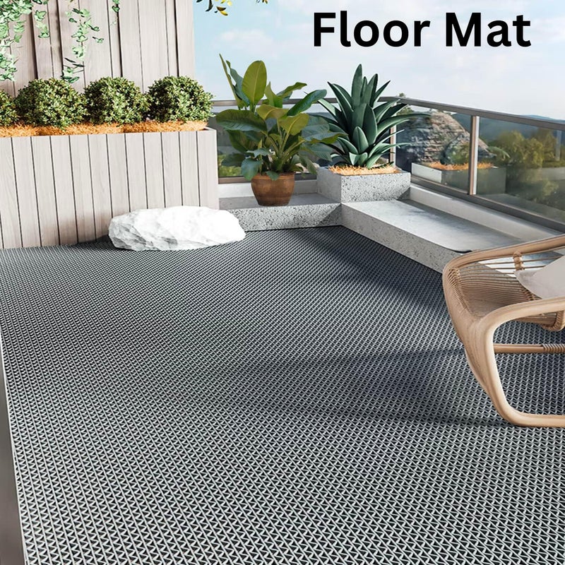 Purav Light Anti-Skid Non-Slip Waterproof Rubber Door Mat for Home Outdoor Entrance Large Size Foot Mats (16x24 Inch, Grey) - Image 4
