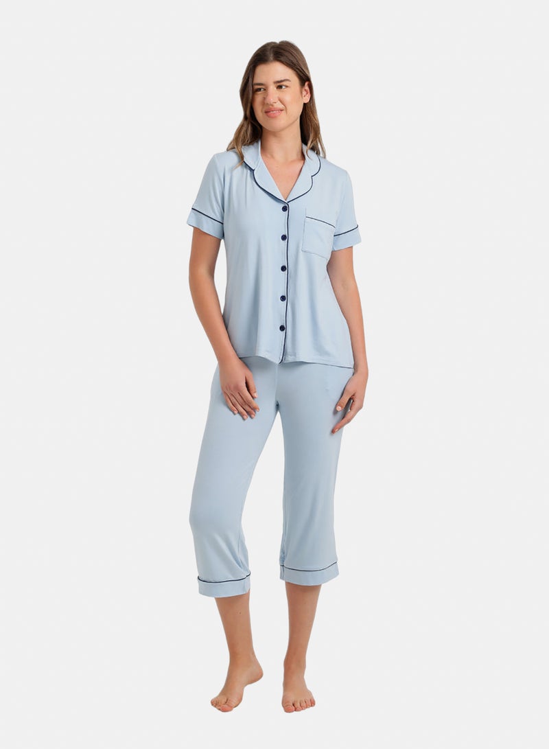 Carina Classic Piping Pyjama Set - Image 1