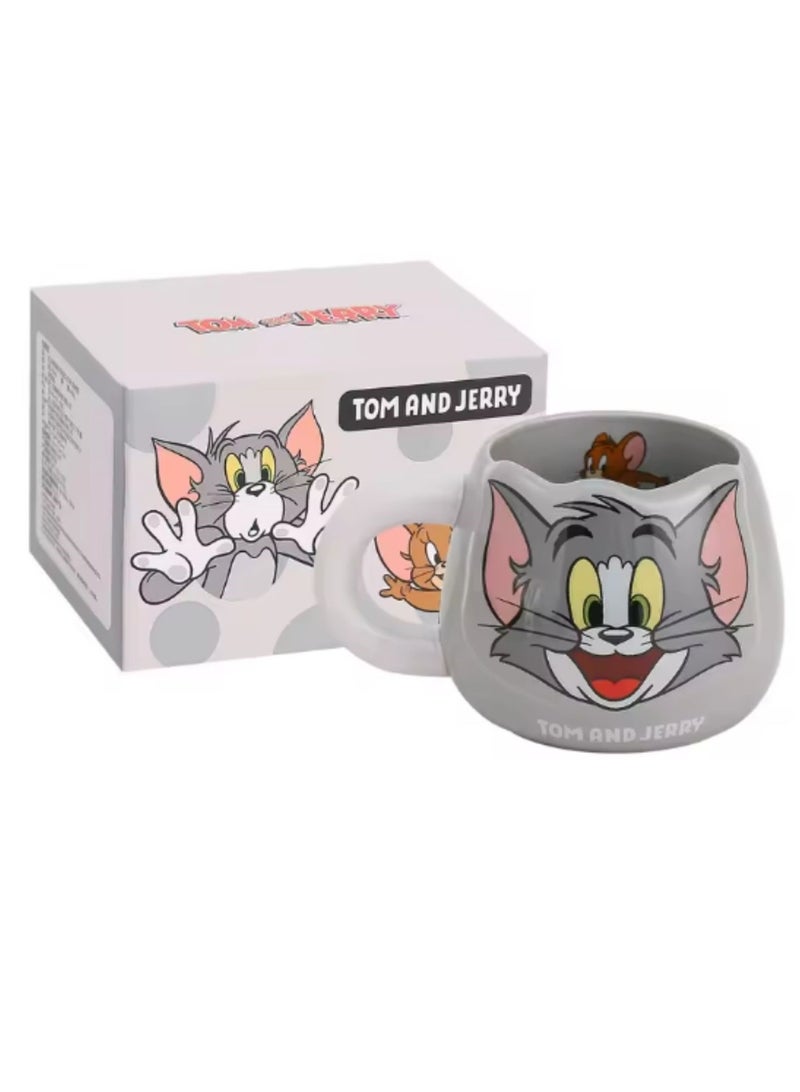 Warner Bros Tom & Jerry Ceramic Mug – 3D Character Design Coffee Cup 450ml with Gift Box | Cartoon Collectible for Kids & Adults | Cute Novelty Tea & Milk Mug (Tom) - Image 1
